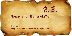 Noszál Barabás névjegykártya